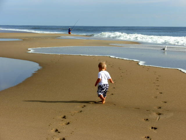 Running along the beach
